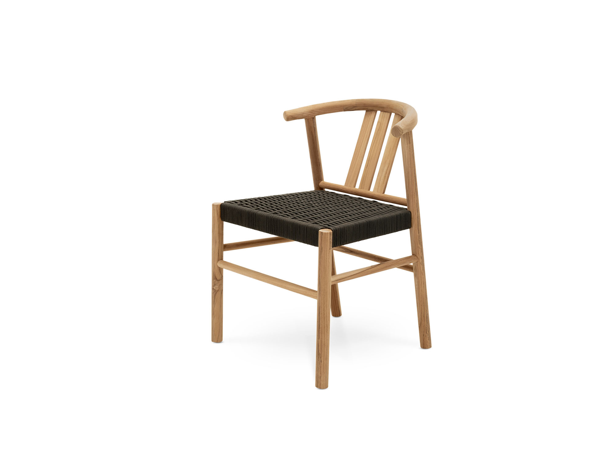 Front angle view of outdoor dining chair